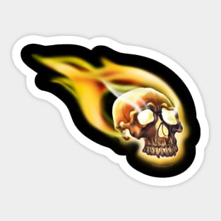 Flaming Skull Sticker